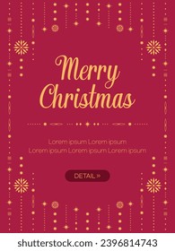 A luxurious Christmas event banner with a combination of red and gold