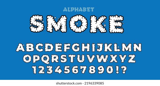 Luxurious classic smoke font of uppercase lowercase letters and numbers. vector