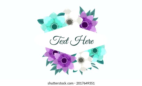 Luxurious color floral frame background with a vintage label. Vector illistration for wedding decoration, women's day, sales, cards, wedding invitations, and other events with paper label badge tag