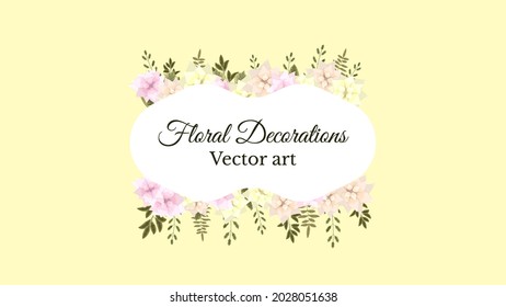 Luxurious color floral frame background with a vintage label. Vector illistration for wedding decoration, women's day, sales, cards, wedding invitations, and other events with paper label badge tag