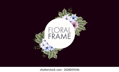 Luxurious color floral frame background with a vintage label. Vector illistration for wedding decoration, women's day, sales, cards, wedding invitations, and other events with paper label badge tag