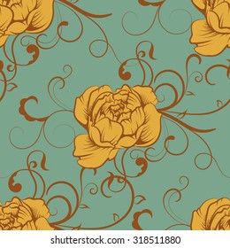 Luxurious color peony pattern