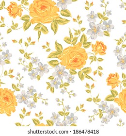 Luxurious color peony seamless pattern. Vector illistration.