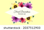 Luxurious colorful floral frames background with a vintage label. Vector illustration for greeting cards, wedding invitations, social media, sales, price, invites, decor