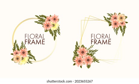 Luxurious colorful floral frames background with a vintage label. Vector illistration for greeting cards, wedding invitations, social media, sales, price, invites, decor