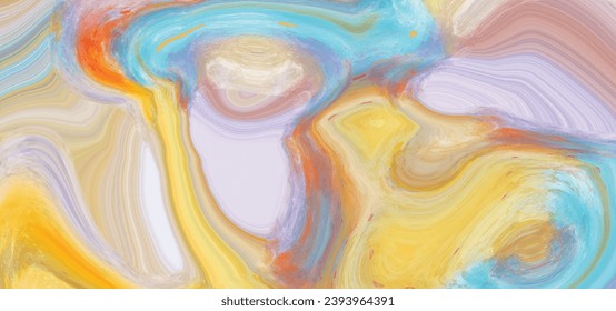 Luxurious colorful oil paint liquid fluid marbling flow effect. Luxurious Liquid marble texture. Acrylic paints pour fluid background illustration. Modern abstract background. Fluid art.	
