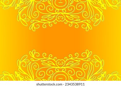 Luxurious colourful 3D emboss gradient flower batik ethnic dayak background for wedding invitation