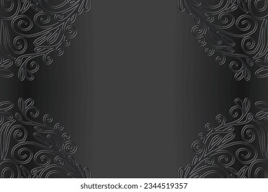 Luxurious colourful 3D emboss gradient flower batik ethnic dayak background for wedding invitation