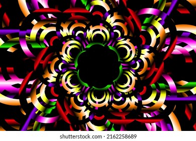 luxurious colourful circular circle  line art pattern of indonesian culture traditional tenun batik ethnic dayak ornament for wallpaper ads background 