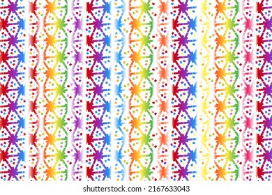 luxurious colourful flowers line art pattern of indonesian culture traditional tenun batik ethnic dayak for wallpaper ads background 