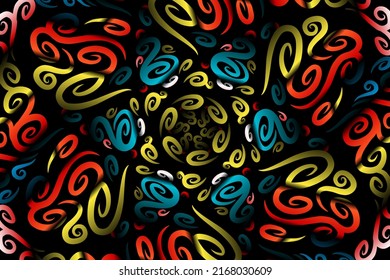 luxurious colourful flowers line art pattern of indonesian culture traditional tenun batik ethnic dayak for wallpaper ads background 