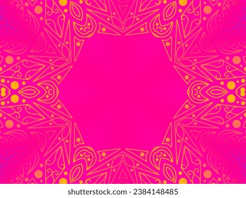 Luxurious colourful gradient mix pattern of modern Chinese oriental Java traditional classic borneo flowers circle art