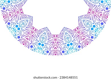 Luxurious colourful gradient mix pattern of modern Chinese oriental Java traditional classic borneo flowers circle art
