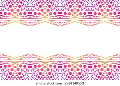 Luxurious colourful gradient mix pattern of modern Chinese oriental Java traditional classic borneo flowers circle art