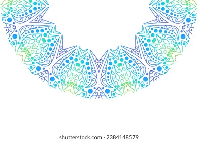 Luxurious colourful gradient mix pattern of modern Chinese oriental Java traditional classic borneo flowers circle art