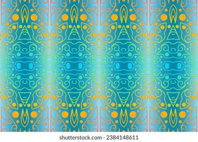 Luxurious colourful gradient mix pattern of modern Chinese oriental Java traditional classic borneo flowers circle art