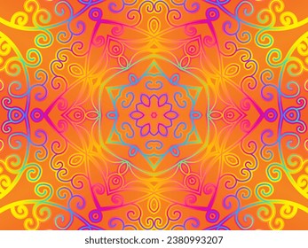 Luxurious colourful gradient modern Chinese oriental simple and aesthetic line art pattern for presentation template background 