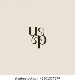 luxurious concept UP dynamic line monogram logo letter elegant wedding