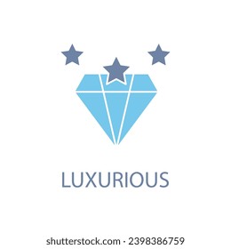 icono de línea de concepto de lujo. Ilustración de elemento simple. diseño de símbolos de esquema de concepto de lujo.