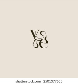 luxurious concept VE dynamic line monogram logo letter elegant wedding