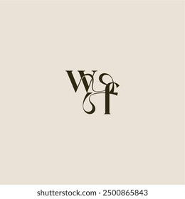 luxurious concept WF dynamic line monogram logo letter elegant wedding