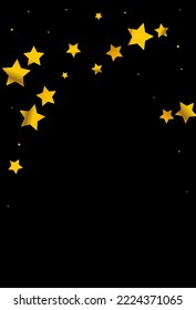Luxurious Confetti Vector Black Background. Golden Star Rich Card. Stars Falling Texture. Splash Effect Illustration.