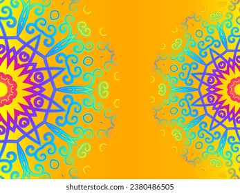 Luxurious couple double batik Java ethnic dayak flowers line art circle gradient background for aesthetic presentation
