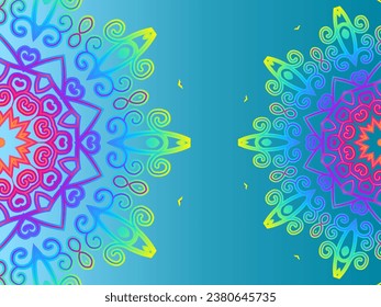 Luxurious couple double batik Java ethnic dayak flowers line art circle gradient background for aesthetic presentation
