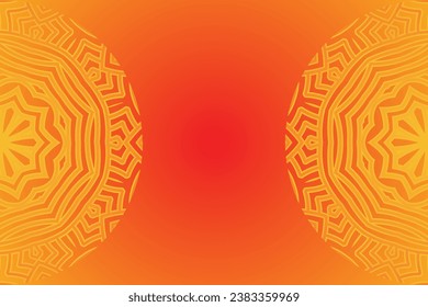 Luxurious couple double batik Java ethnic dayak flowers line art circle gradient background for aesthetic presentation
