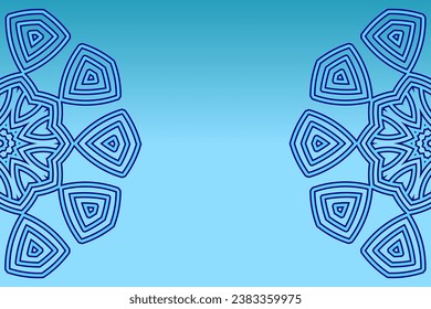 Luxurious couple double batik Java ethnic dayak flowers line art circle gradient background for aesthetic presentation
