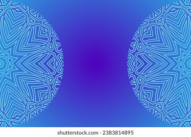 Luxurious couple double batik Java ethnic dayak flowers line art circle gradient background for aesthetic presentation
