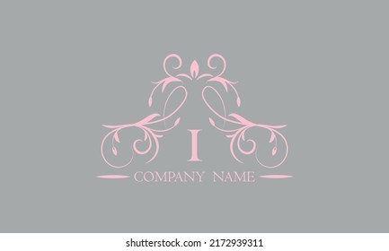 Luxurious creative design of an exquisite logo with the letter I. Template for invitations, labels, business