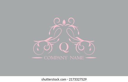 Luxurious creative design of an exquisite logo with the letter Q. Template for invitations, labels, business
