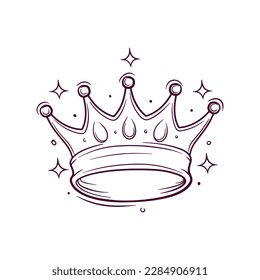 Luxurious Crown. Hand Drawn Vector Illustration