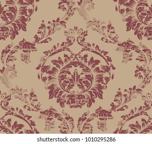Luxurious Damask pattern Vector ornament decor. Baroque background textures. Royal victorian trendy designs