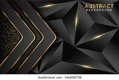 Luxuriöser, dunkler abstrakter Mosaikhintergrund mit goldenen Linien. Dekoratives Element für Design.