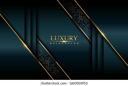 Luxurious dark background combine with golden lines and textured overlap layer design