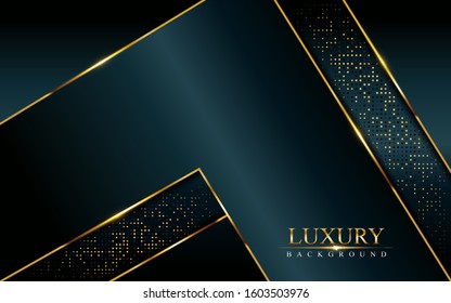 Luxurious dark background combine with golden lines and textured overlap layer design