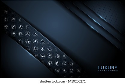 luxurious dark background with glitter and overlap layer. abstract modern background. editable eps vector.