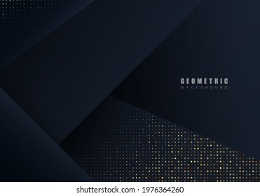 luxurious dark background with glitter and overlap layer. abstract modern background.