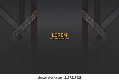 luxurious dark background with glitter with red lines. abstract background design