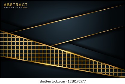Luxurious dark background with golden line element. Elegant background design