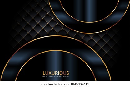 Lujoso fondo oscuro con líneas doradas y combinación de formas geométricas abstractas.