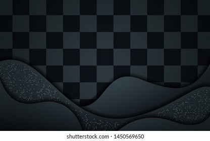 Luxurious dark background with textured overlap layer. Modern dark black background with dynamic shape. eps 10 vector
