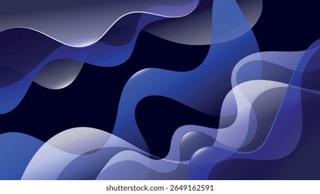 Luxuoso fundo de arte abstrata azul escuro. Uma excelente ilustração para publicidade, cartazes, cartões postais, cartões de visita, atributos corporativos e seus outros projetos. Vetor.