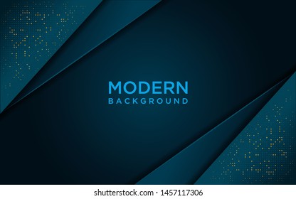 Luxurious dark blue background with a combination of golden dots in 3D style. Graphic design element. Elegant decoration. EPS 10 - Vector

