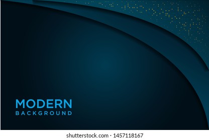 Luxurious dark blue background with a combination of golden dots in 3D style. Graphic design element. Elegant decoration. EPS 10 - Vector