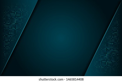 Luxurious dark blue background with a combination of dots blue in 3D style. Graphic design element. Elegant decoration. EPS 10 - Vector
