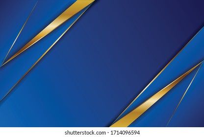 Luxurious dark blue background with a combination of line gold