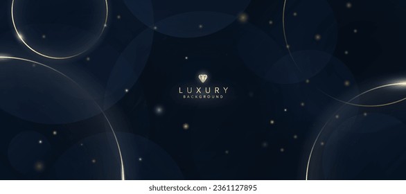 Lujoso fondo azul oscuro con oro brillante y brillo. fondo abstracto moderno y elegante